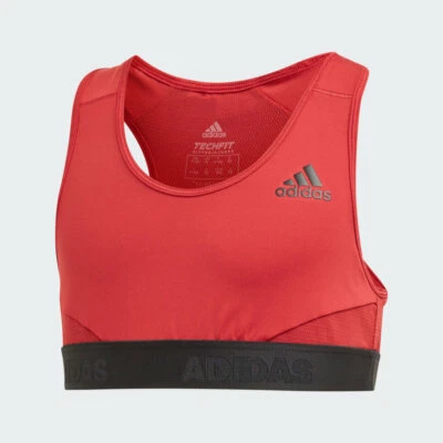 NEW ADIDAS ALPHASKIN GIRLS BURGUNDY DARK RED SPORTS BRA SIZE 9-10 YEARS - Image 1 of 2