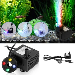 Teichpumpe Springbrunnen Aquarium Brunnen Tauchpumpe Zimmerbrunnenpumpe 4LED XY - Bild 1 von 7