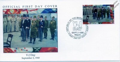 1945 WWII VJ DAY - Japanese Surrender Delegation on USS MISSOURI Stamp FDC - Image 1 of 3