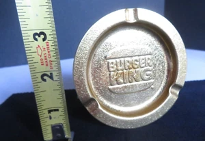 VINTAGE Burger King® Metal Ashtray Antique Gold Fast Food Restaurant Collectible - Picture 1 of 14