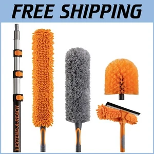 30' Telescopic Duster Kit with Aluminum Extension Pole for Safe Ceiling Cleaning - Picture 1 of 10