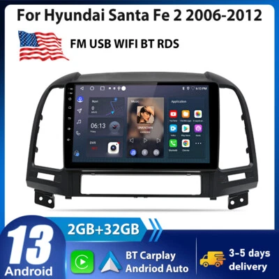 Android 13 Car Stereo Radio For Hyundai Santa Fe 2 2006-12 Carplay WiFi GPS Navi - Изображение 1 из 4