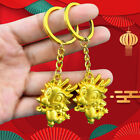 2024 Year Of The Chinese Zodiac Dragon Lucky Key Chain Gold Color Cute Keycha MA