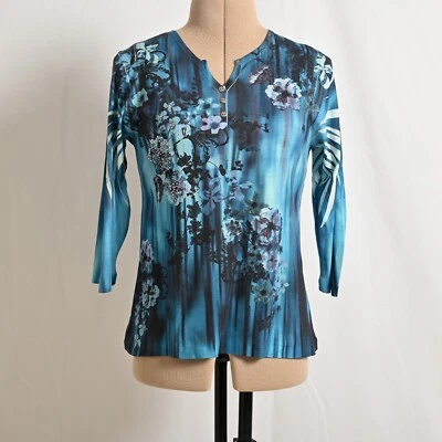 Blusa informal de manga larga con estampado floral Jane Ashley para mujer ~ talla L - 4676 Foto 1 de 4