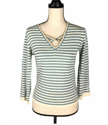 Top tejido a rayas azul/blanco BCBGMAXAZRIA talla: M Foto 1 de 4