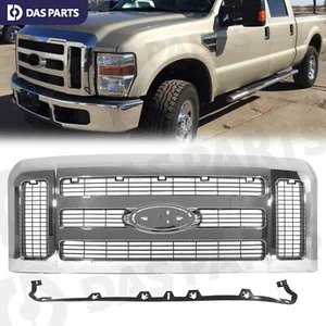 For Ford F-250 F-350 F-450 F-550 Super Duty 2008-2010 Chrome Bumper Grille Grill - Picture 1 of 7