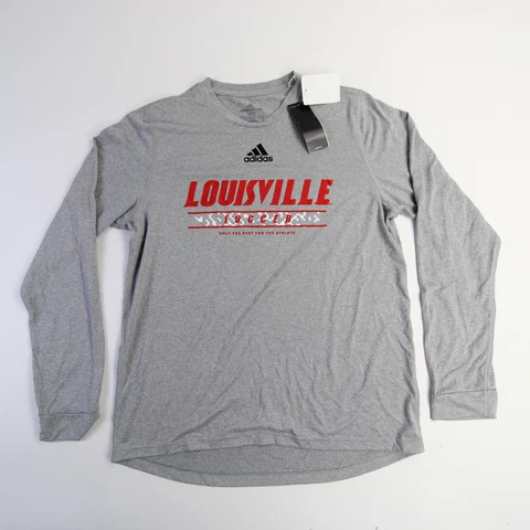 Louisville Cardinals adidas Aeroready Long Sleeve Shirt Men's Gray New Cover