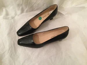 New JOEL PARKER Women's Pumps Heels Shoes ITALY Leather Black Sz 6.5AA $168 - Picture 1 of 8