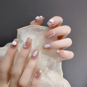 Kit Unghie Finte Autoadesive Press On Nails Pronto da Incollare Manicure 24 pz - Foto 1 di 3