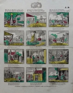 ARTIGIANATO PROFESSIONI FOGLIO ILLUSTRATIVO OLANDA AMSTERDAM ERVEN MUNSTER EN ZOON 1820 CIRCA - Foto 1 di 1