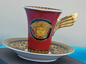 ROSENTHAL for GIANNI VERSACE. Red MEDUSA Cup & Saucer. RRP $699 - Picture 1 of 4