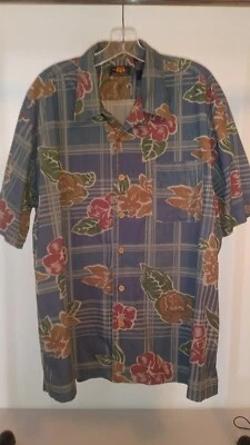 Camisa hombre Route 66 manga corta abotonada. Talla XL. Azul floral Foto 1 de 4