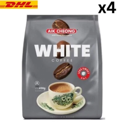 AIK CHEONG 3 en 1 Premezcla Café Blanco MENOS DULCE (12's x 38g) x4 Foto 1 de 4