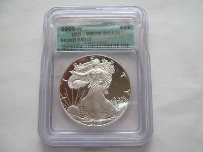 2003 W , Silver Eagle , ICG , PR 70 , DCAM - Image 1 of 4