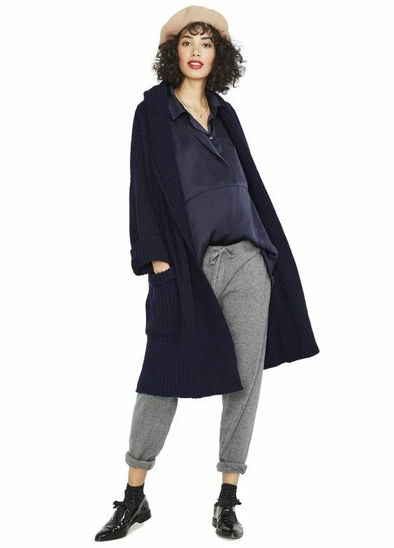 CÁRDIGAN GRUESO Hatch Maternity para mujer mezcla de lana talla O/S (talla única) NUEVO Foto 1 de 1