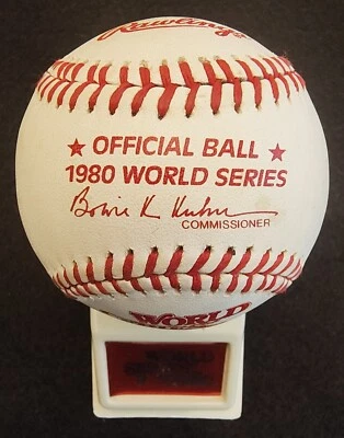 1980 RAWLINGS ORIGINAL HAITI UNUSED WORLD SERIES BASEBALL - PHILLIES V. ROYALS 1 - Image 1 of 4