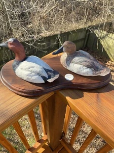 Vintage Ceramic Red Head Ducks Artist Signed 382/750  17 X 4.5 - Picture 1 of 5