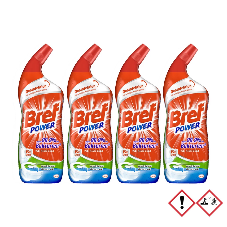 Bref Power WC Kraft Gel 15x Effekt Extra Glanz 750ml 4er Pack - Bild 1 von 1