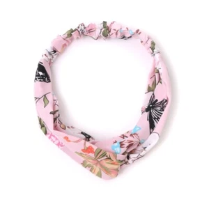 Nollia Ladies Criss Cross Floral & Butterfly Elastic Stretch Headband Pink - Picture 1 of 3