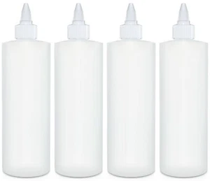 Condiment Squeeze Bottles 16 OZ Empty with Twist Top Cap Leak Proof 4 PACK - Picture 1 of 4