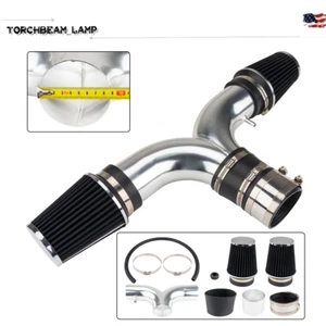 Black Dual Fits Dodge Ram 1500 Hemi 2003-2008 5.7L V8 Twin Air Intake System Kit - Picture 1 of 10