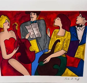 "Seriolitografía Linda Le Kinff "Doble" 1998 con firma y certificado de autenticidad 9"" x 11""" - Imagen 1 de 8