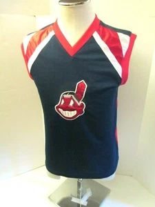 Cleveland Indians Jungen Chief Wahoo genähtes Logo Large ärmellos Pullover Shirt neu - Bild 1 von 7