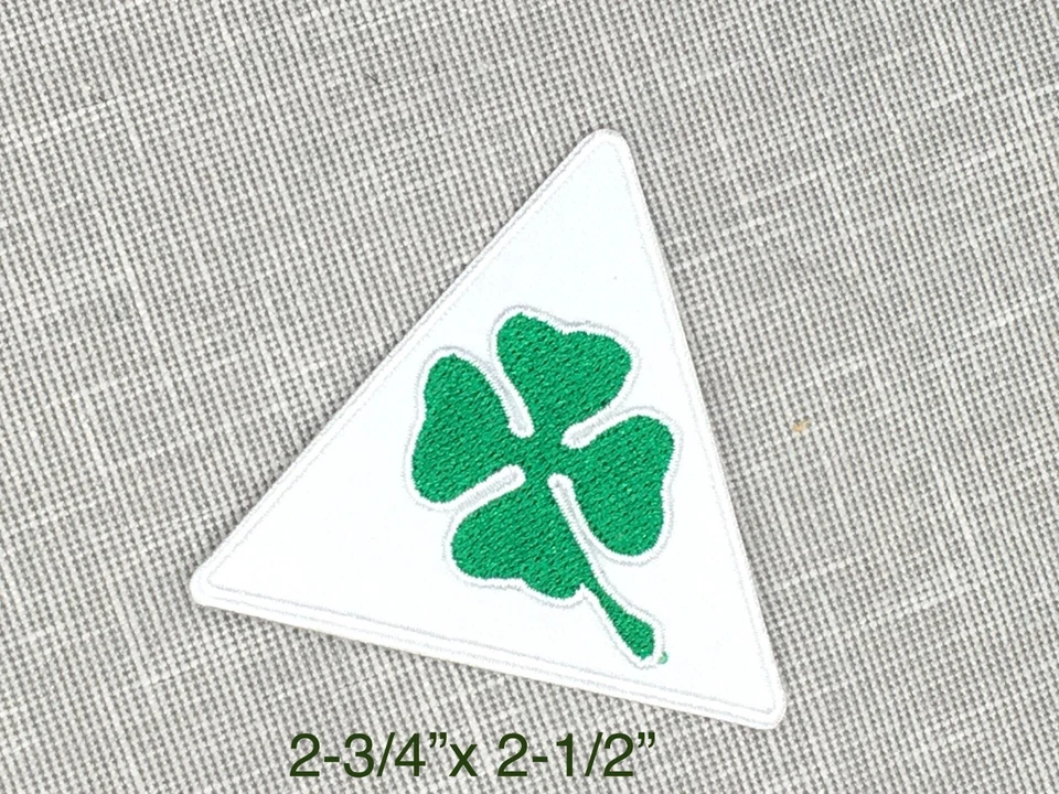 Embroidered 4 leaf  Lucky Irish Clover green Shamrock iron-on patch - Image 1 of 1