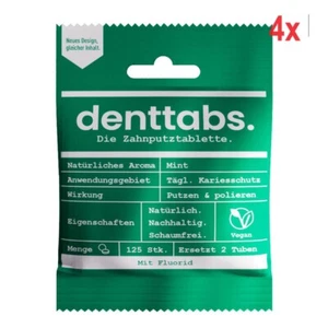 Denttabs Zahnputztabletten Stevia Mint mit Fluorid 4 x 125 Tabletten - Bild 1 von 1