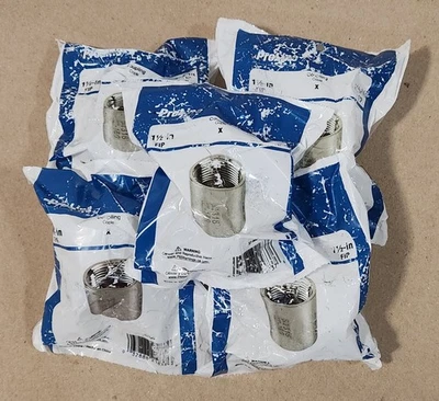 Lot of 5 ProLine SF-968 Stainless Steel 1-1/2" FIP Coupling - Image 1 of 4