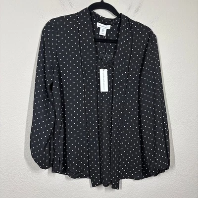 Blusa Camisa Cupcakes y Cachemira Pequeña a Lunares Negra Blanca Mangas Largas Foto 1 de 4