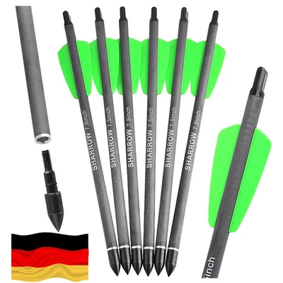 WOLFMAN 12X 7.5" 15" Carbonpfeile Bolzen Minipfeile Armbrustbolzen Bogenschießen Jagd DE