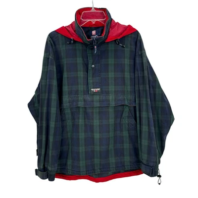 Pullover cortavientos Ralph Lauren Chaps de colección para hombre L tartán a cuadros polizón capucha Foto 1 de 4