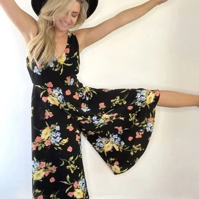 Mameluco estampado floral EMMA & MICHELE sin mangas pierna ancha talla grande Foto 1 de 4