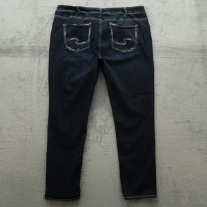 Silver Jeans Women's Size 18 Blue Mid-Rise Elyse Straight Denim 30" Inseam - Picture 1 of 17