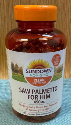 SUNDOWN SAWW PALMETO For HIM 450 mg 250 Cap Prostate Urinary Health Exp: 08 /26 - Image 1 of 3