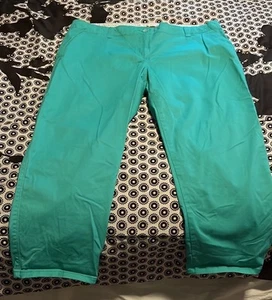 Crown & Ivy Pantalones Capri Mujer Talla 16 Como Nuevo Azul Verde #4R - Imagen 1 de 5