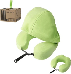 Neck Travel Pillow Privacy-Friendly Hooded for Kids & Adults, Memory Foam  C3 - Picture 1 of 2