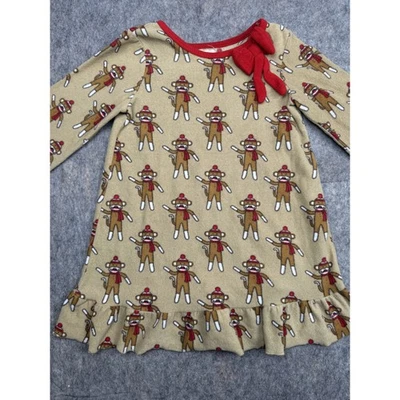 Camisón Toffee Apple Fleece Juvenil 3T Marrón Rojo Calcetín Estampado Mono Volantes Foto 1 de 4
