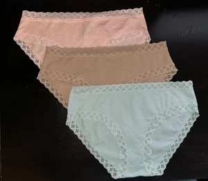 NUOVO! $66 NATORI 156058 BLISS SLIP BAMBINA MISTO COTONE INTIMO 3 PAIA TAGLIA S - Foto 1 di 1