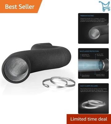 柔性铝管 4 英寸 8 英尺重型通风暖通空调干燥 — 第 1/4 张图片