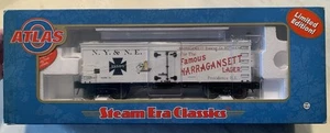 ATLAS O 3-RAIL NARRAGANSETT BEER (RHODE ISLAND) 36’ WOOD SIDE REEFER CAR! NY&NE - Bild 1 von 3
