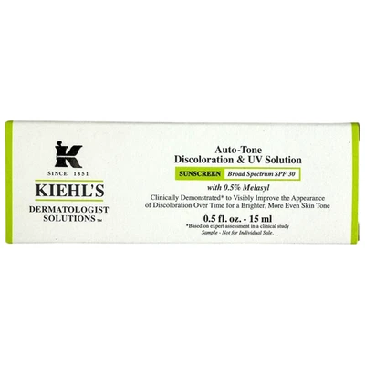Kiehl's Auto-Tone Discoloration & UV Solution SPF 30 .5 oz / 15ml TRAVEL 06.2026 - Image 1 of 4
