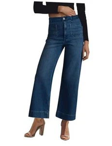 Women's Wide Leg High Waisted Stretchy Straight Leg Jeans Baggy Loose Trendy - Picture 1 of 7