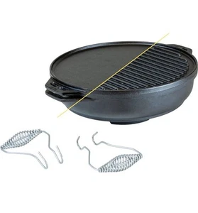 Lodge Cast Iron Cook-It-All 5 Pc Cast Iron Set , 6.8 Quart Bottom/Wok/Pizza Pan - Picture 1 of 10