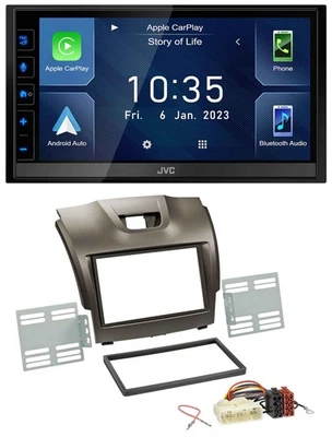 JVC DAB Bluetooth MP3 USB 2DIN Autoradio für Isuzu D-Max ab 2012 grau - Bild 1 von 4