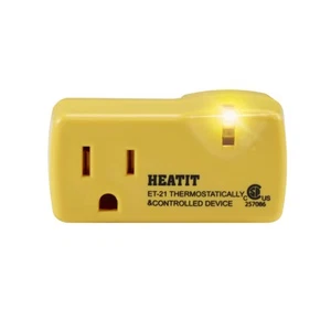 HEATIT ET-21 Freeze Thermostatically Controlled Outlet On at 38F /Off at 50F - Picture 1 of 9