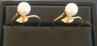 Anillo diseño hiedra perla oro 14K Foto 1 de 4