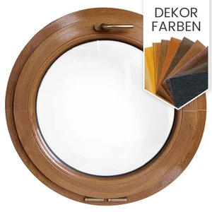 Rundfenster Kipp Dekorfarbe Holzstruktur Glatt Kunststoff VEKA 3-fach Verglasung - Bild 1 von 7