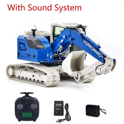 1/14 Metal 2 Brazos Hidráulico RC Excavadora JDM-208 R920 Excavadora Sistema de Sonido Batería Foto 1 de 4